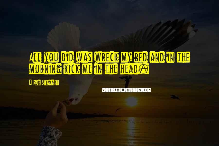 Rod Stewart quotes: All you did was wreck my bed and in the morning kick me in the head.