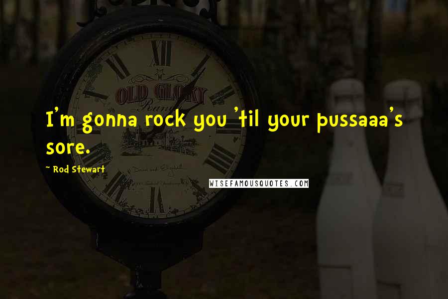 Rod Stewart quotes: I'm gonna rock you 'til your pussaaa's sore.