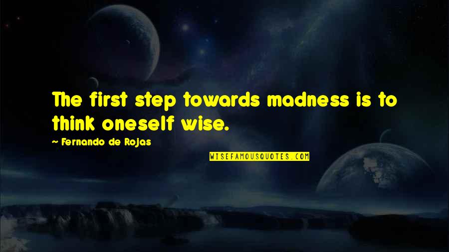 Rodage Voiture Quotes By Fernando De Rojas: The first step towards madness is to think