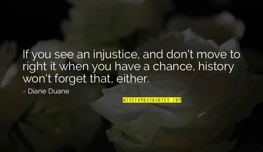 Rodeo Clowns Quotes By Diane Duane: If you see an injustice, and don't move