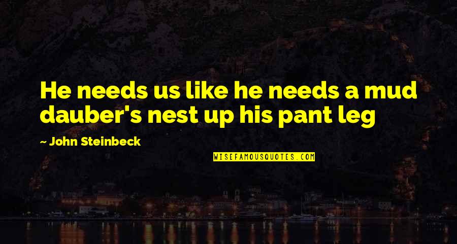 Roderick Chisholm Quotes By John Steinbeck: He needs us like he needs a mud