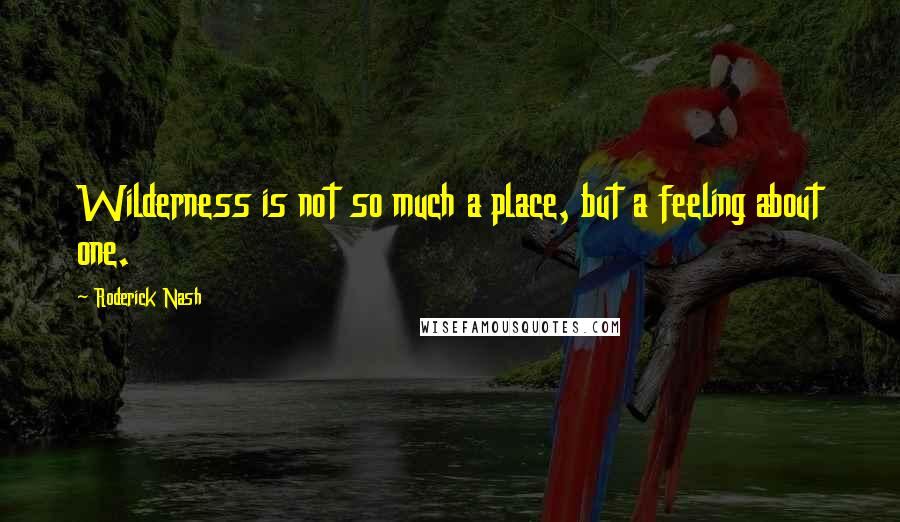 Roderick Nash quotes: Wilderness is not so much a place, but a feeling about one.