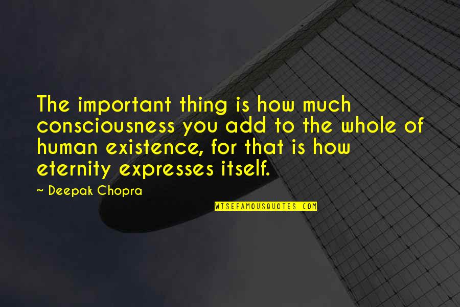 Rodimiros Quotes By Deepak Chopra: The important thing is how much consciousness you Rodimiros Quotes By Deepak Chopra: The important thing is how much consciousness you