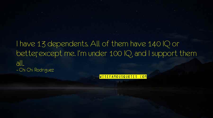 Rodriguez's Quotes By Chi Chi Rodriguez: I have 13 dependents. All of them have