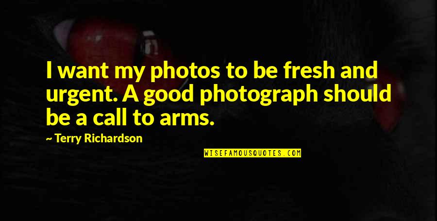 Roelands Bazel Quotes By Terry Richardson: I want my photos to be fresh and