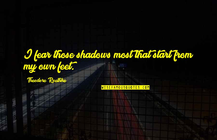 Roethke Quotes By Theodore Roethke: I fear those shadows most that start from