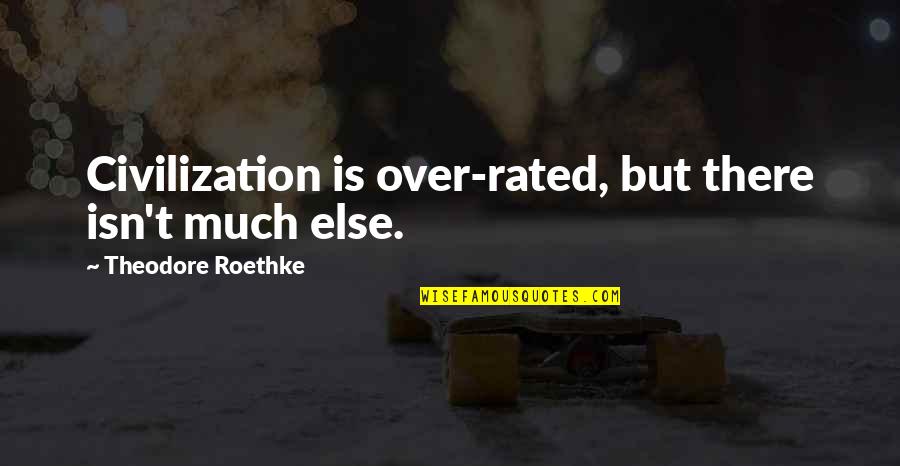 Roethke Quotes By Theodore Roethke: Civilization is over-rated, but there isn't much else.