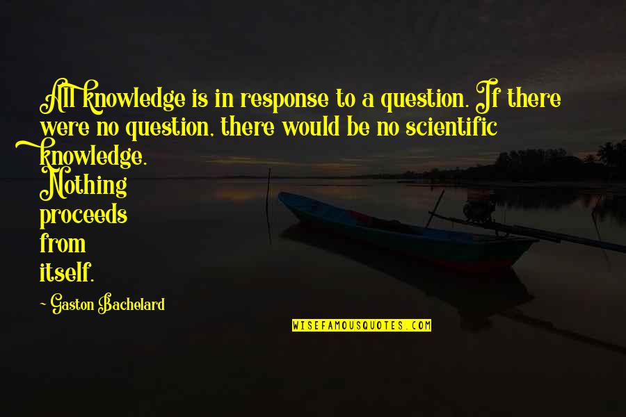Roets Advocaat Quotes By Gaston Bachelard: All knowledge is in response to a question.
