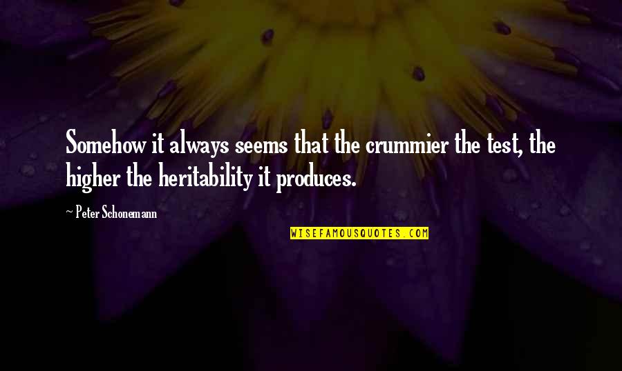 Roger And Anita Quotes By Peter Schonemann: Somehow it always seems that the crummier the