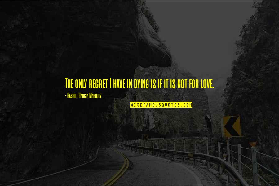 Roger Chaix Quotes By Gabriel Garcia Marquez: The only regret I have in dying is Roger Chaix Quotes By Gabriel Garcia Marquez: The only regret I have in dying is