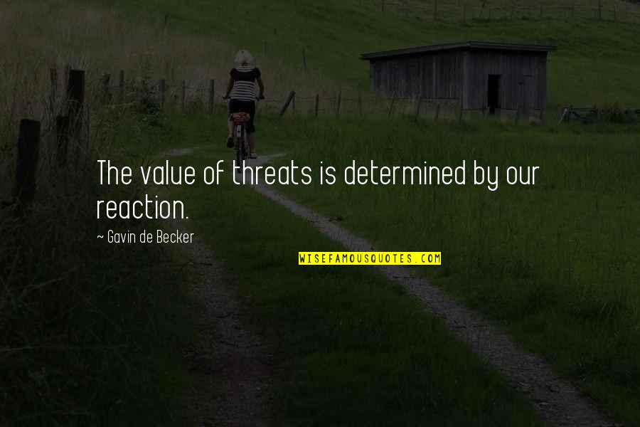 Roger Milla Quotes By Gavin De Becker: The value of threats is determined by our Roger Milla Quotes By Gavin De Becker: The value of threats is determined by our