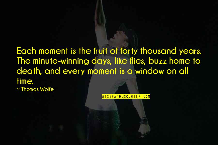 Roger Scruton Why Beauty Matters Quotes By Thomas Wolfe: Each moment is the fruit of forty thousand Roger Scruton Why Beauty Matters Quotes By Thomas Wolfe: Each moment is the fruit of forty thousand