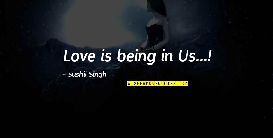Roger Throwing Stones Quotes By Sushil Singh: Love is being in Us...!