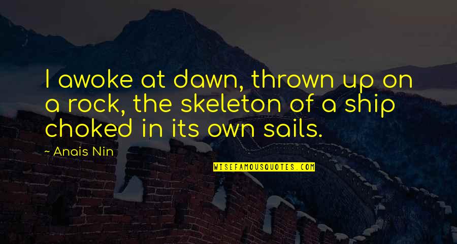 Rogero Downgrader Quotes By Anais Nin: I awoke at dawn, thrown up on a