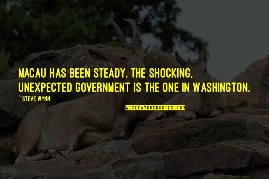 Roginski Chan Quotes By Steve Wynn: Macau has been steady. The shocking, unexpected government