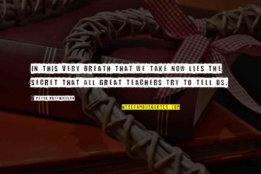 Rohack2 Quotes By Peter Matthiessen: In this very breath that we take now Rohack2 Quotes By Peter Matthiessen: In this very breath that we take now