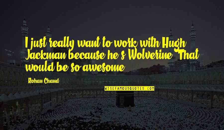 Rohan Quotes By Rohan Chand: I just really want to work with Hugh Rohan Quotes By Rohan Chand: I just really want to work with Hugh