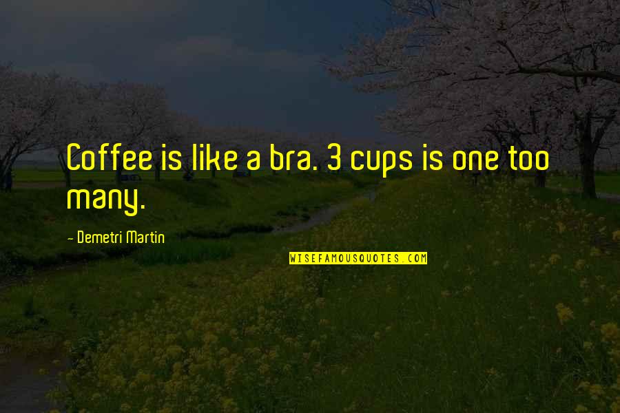 Roi Loth Quotes By Demetri Martin: Coffee is like a bra. 3 cups is