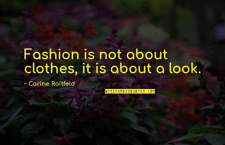 Roitfeld Quotes By Carine Roitfeld: Fashion is not about clothes, it is about