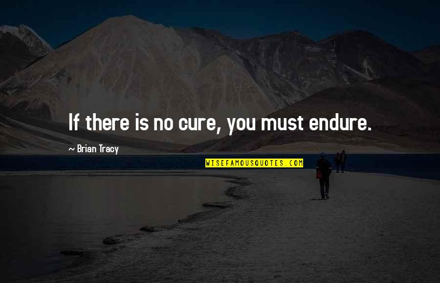 Role Of Media In Public Awareness Quotes By Brian Tracy: If there is no cure, you must endure.
