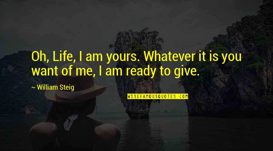 Roles On A Team Quotes By William Steig: Oh, Life, I am yours. Whatever it is