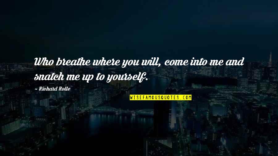 Rolle Quotes By Richard Rolle: Who breathe where you will, come into me