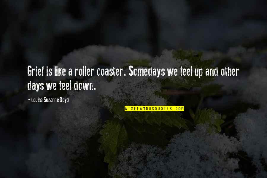 Roller Coaster Quotes By Louise Suzanne Boyd: Grief is like a roller coaster. Somedays we Roller Coaster Quotes By Louise Suzanne Boyd: Grief is like a roller coaster. Somedays we