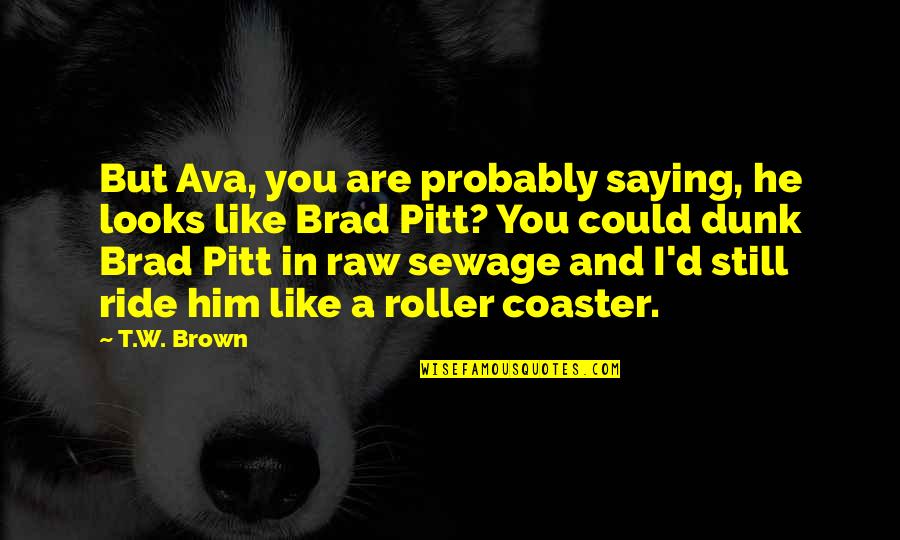 Roller Coaster Ride Quotes By T.W. Brown: But Ava, you are probably saying, he looks
