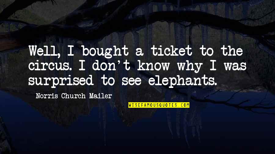 Roller Coaster Thrill Quotes By Norris Church Mailer: Well, I bought a ticket to the circus.