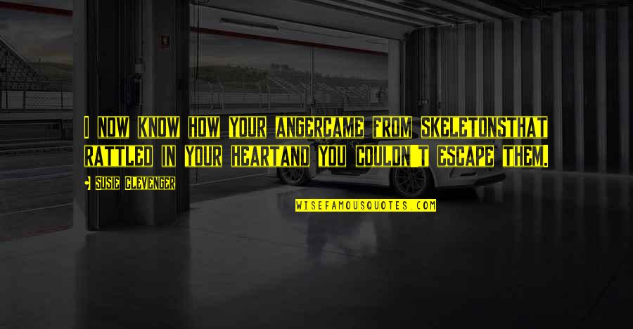 Roller Skating Party Quotes By Susie Clevenger: I now know how your angercame from skeletonsthat Roller Skating Party Quotes By Susie Clevenger: I now know how your angercame from skeletonsthat