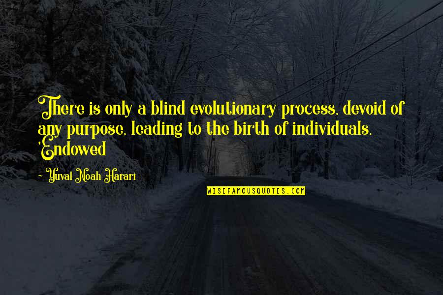 Rollicking Rose Quotes By Yuval Noah Harari: There is only a blind evolutionary process, devoid