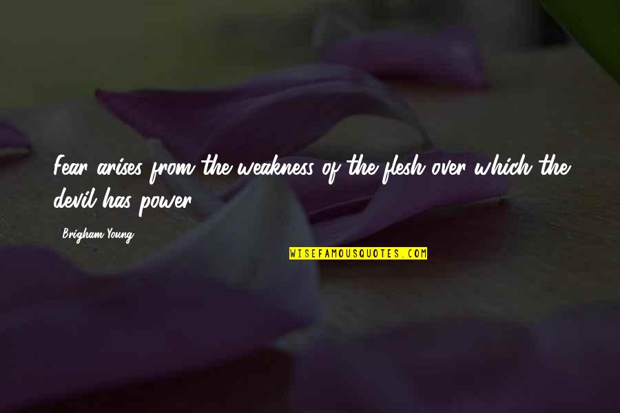 Rolon Chain Quotes By Brigham Young: Fear arises from the weakness of the flesh