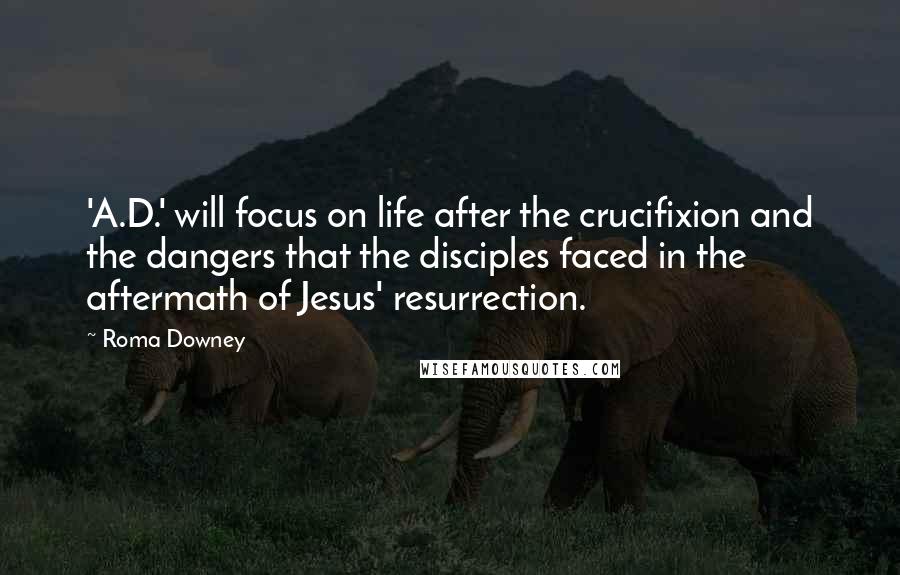 Roma Downey quotes: 'A.D.' will focus on life after the crucifixion and the dangers that the disciples faced in the aftermath of Jesus' resurrection.