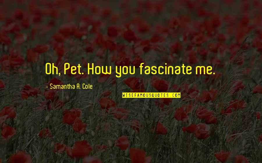 Romance Novels Romance Quotes By Samantha A. Cole: Oh, Pet. How you fascinate me.