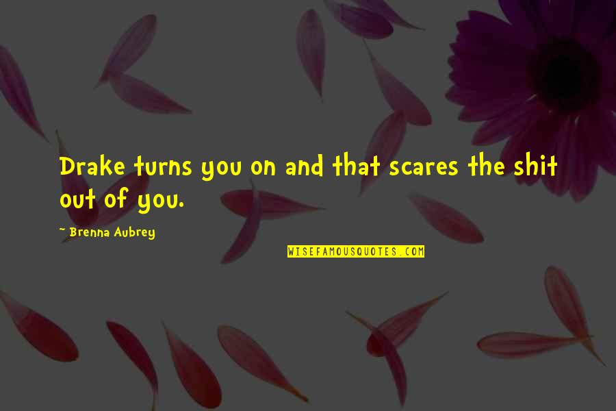 Romance Sexy Quotes By Brenna Aubrey: Drake turns you on and that scares the