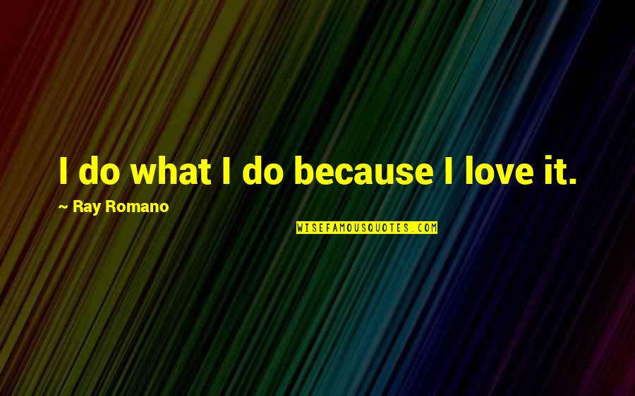 Romano's Quotes By Ray Romano: I do what I do because I love