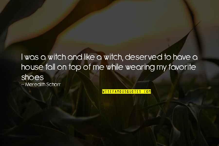 Romantic And Comedy Quotes By Meredith Schorr: I was a witch and like a witch,