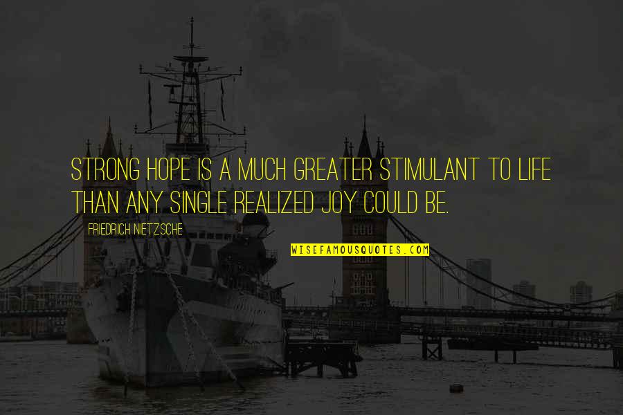 Romantic And Passionate Quotes By Friedrich Nietzsche: Strong hope is a much greater stimulant to
