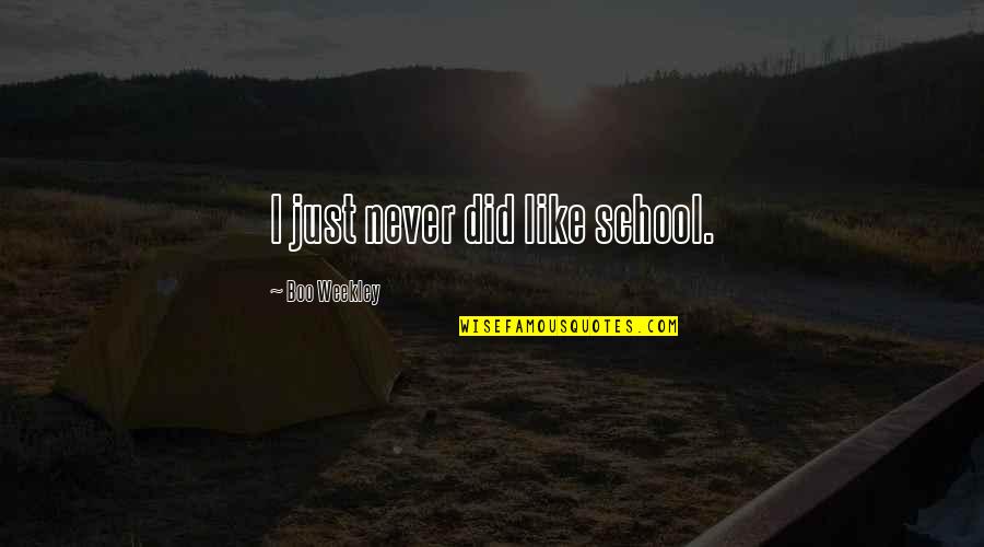 Romantic Missed You Quotes By Boo Weekley: I just never did like school.