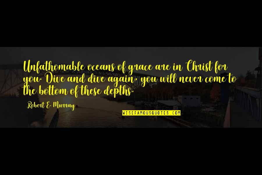 Romantic Night Love Quotes By Robert E. Murray: Unfathomable oceans of grace are in Christ for