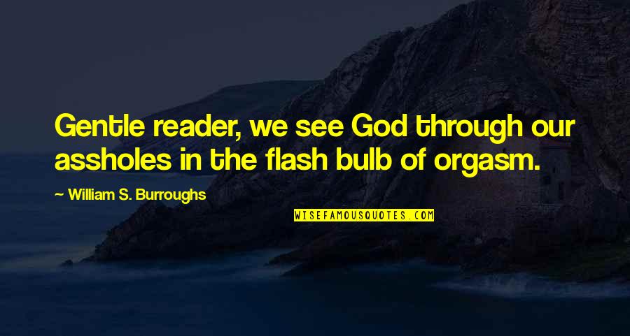 Romantic Poet Quotes By William S. Burroughs: Gentle reader, we see God through our assholes