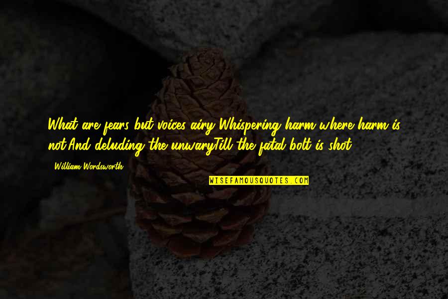 Romantic Rendezvous Quotes By William Wordsworth: What are fears but voices airy?Whispering harm where Romantic Rendezvous Quotes By William Wordsworth: What are fears but voices airy?Whispering harm where