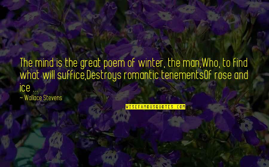 Romantic Rose Quotes By Wallace Stevens: The mind is the great poem of winter,