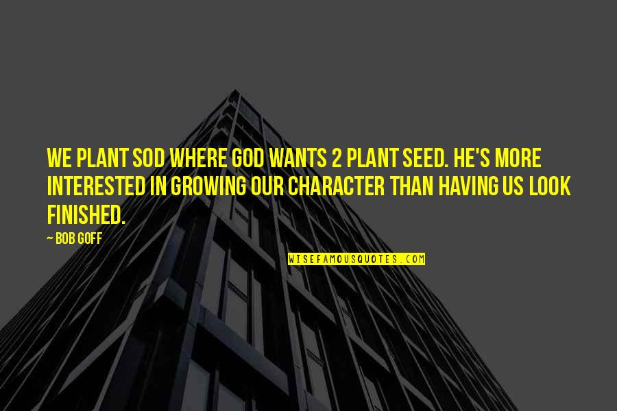 Romantic Seducing Quotes By Bob Goff: We plant sod where God wants 2 plant