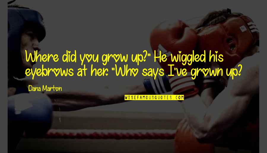 Romantic Thriller Quotes By Dana Marton: Where did you grow up?" He wiggled his