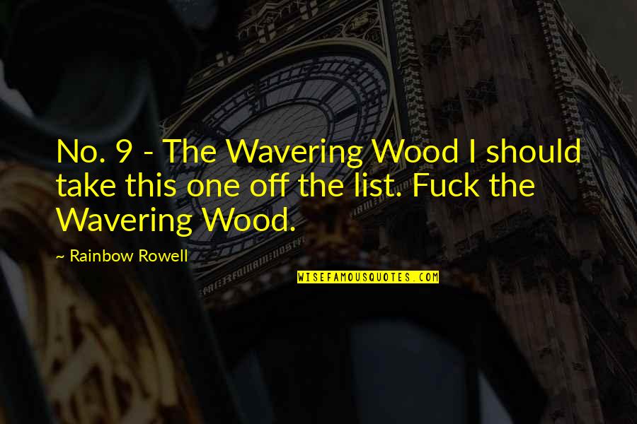 Romantic Wake Up Quotes By Rainbow Rowell: No. 9 - The Wavering Wood I should