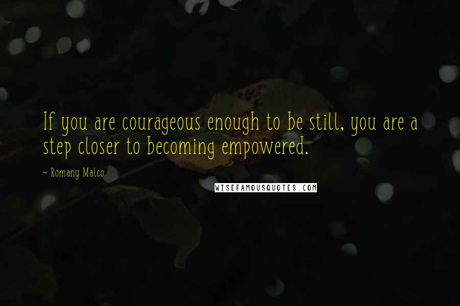 Romany Malco quotes: If you are courageous enough to be still, you are a step closer to becoming empowered.