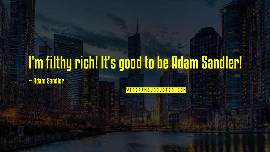 Rome The Room Quotes By Adam Sandler: I'm filthy rich! It's good to be Adam