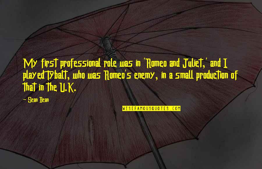 Romeo And Juliet Juliet Quotes By Sean Bean: My first professional role was in 'Romeo and Romeo And Juliet Juliet Quotes By Sean Bean: My first professional role was in 'Romeo and