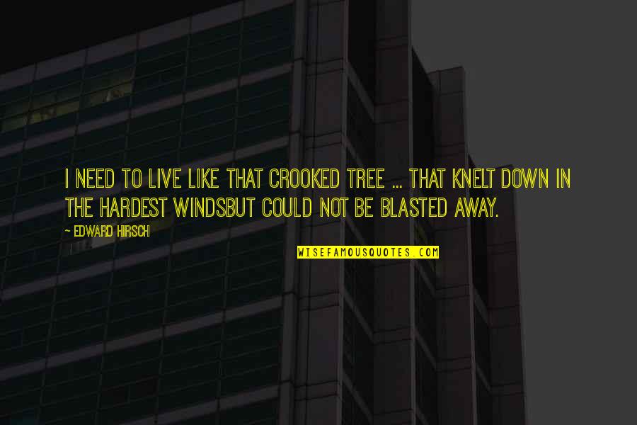 Romeo Banished From Verona Quotes By Edward Hirsch: I need to live like that crooked tree